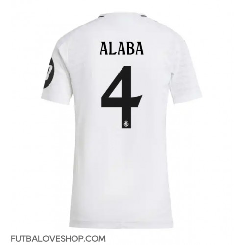 Dres Real Madrid David Alaba #4 Domáci pre Ženy 2024-25 Krátky Rukáv